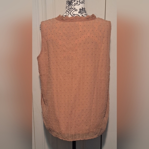 XL Elegant Tan Sleeveless Top - Picture 3 of 5